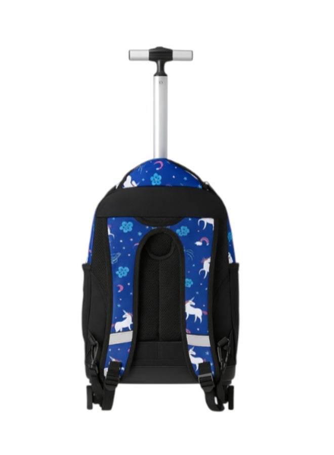 Monza Blue Unicorn School Laptop Wheeled Backpack (18‑inch) - Image 3